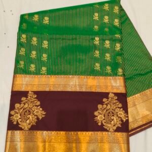 Gap border kanchi pattu saree