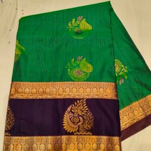 Gap border kanchi pattu saree