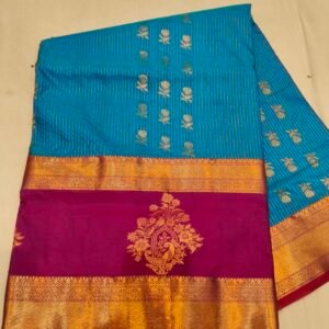 Gap border semi kanchi pattu saree
