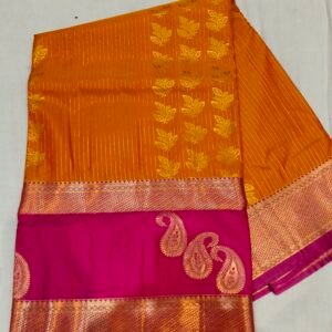 Gap border semi kanchi pattu saree