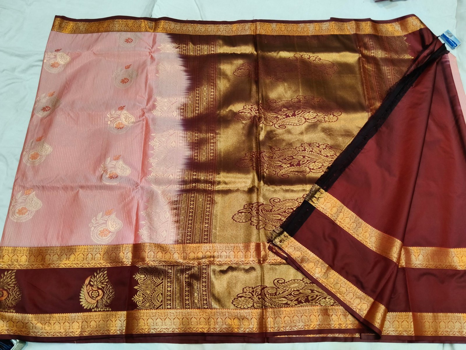 Gap border semi kanchi pattu sare - Image 3