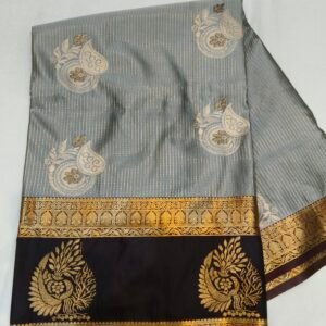 Gap border semi kanchi pattu saree