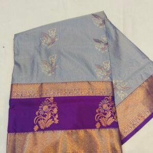 Gap border Semi kanchi pattu saree