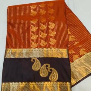 Gap border Semi kanchi pattu saree