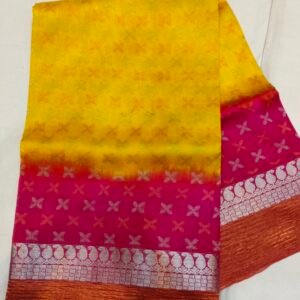Crushed Dupion Silk Saree