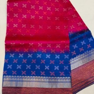 Crushed Dupion Silk Saree