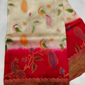 Crushed Dupion Silk Saree