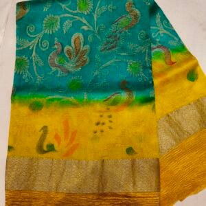 Crushed Dupion Silk Saree