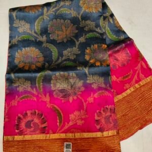 Crushed Dupion Silk Saree