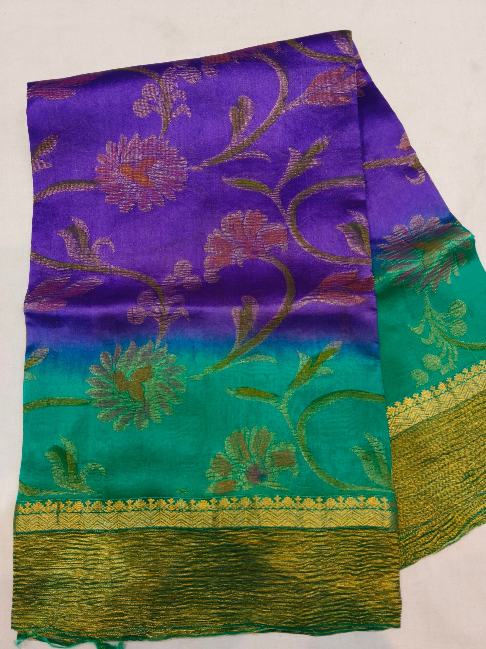 Crushed Dupion Silk Saree